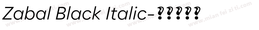 Zabal Black Italic字体转换